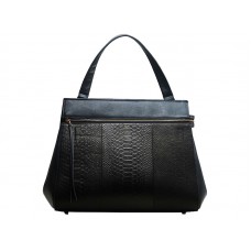 Celine Edge in pelle originale nera con coccodrillo