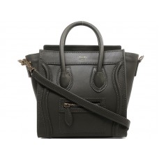 Celine Luggage Mini Tote in pelle di vitello verde-nero