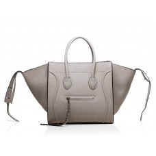 Borsa tote Celine Luggage Phantom Square grigia con finiture nere