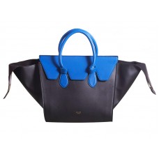 Borsa Celine Tie Bag originale in pelle nera con blu