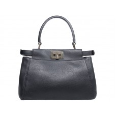 Borsa Fendi Iconic Mini Peekaboo in pelle nera