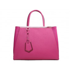 Borsa tote Fendi 2jours in pelle di vitello rosa shocking