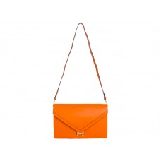 Hermes Pilot Envelope Clutch arancione con finiture dorate