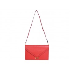 Hermes Pilot Envelope Clutch rossa con finiture dorate