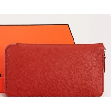 Portafoglio Hermes con cerniera originale in pelle di vitello Epsom marrone