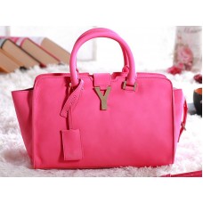 Borsa a mano originale in pelle Cabas Chyc Yves Saint Laurent rosa acceso