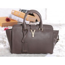 Borsa tote in pelle originale Yves Saint Laurent Cabas Chyc color kaki