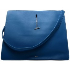 Borsa a tracolla in pelle di vitello Celine blu