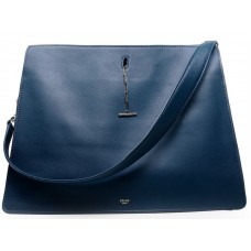 Borsa a tracolla in pelle di vitello Celine blu scuro