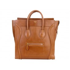 Borsa grande Celine Luggage in pelle di vitello color cammello