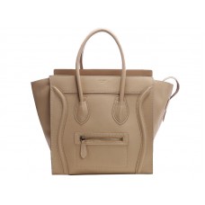 Borsa Tote media Celine Luggage in pelle di vitello beige
