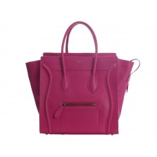 Borsa Tote media Celine Luggage in pelle di vitello rosa shocking
