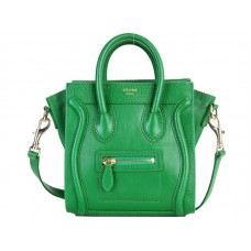 Celine Luggage Mini Tote in pelle di vitello verde