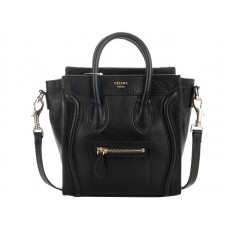 Celine Luggage Mini Tote in pelle di vitello nera