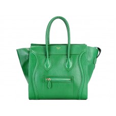 Borsa Tote media Celine Luggage in pelle di vitello verde