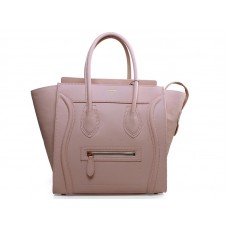 Borsa Tote media Celine Luggage in pelle di vitello rosa