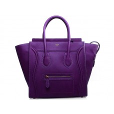 Borsa tote media Celine Luggage in pelle di vitello viola