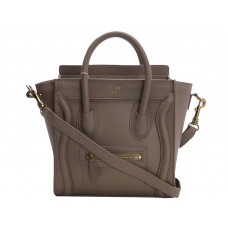 Celine Luggage Mini Tote in pelle di vitello color cachi