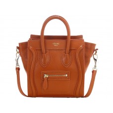 Celine Luggage Mini Tote in pelle di vitello arancione
