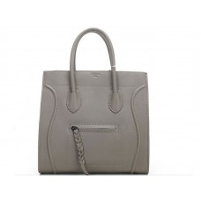 Borsa tote quadrata Phantom Luggage di Celine, grigia