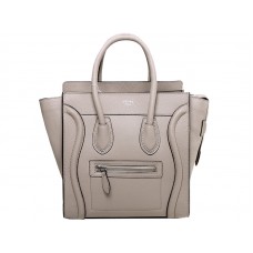Borsa piccola Celine Luggage in pelle di vitello color cachi chiaro