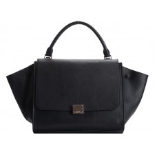 Borsa a tracolla Celine Trapeze in pelle di vitello nera