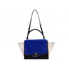 Borsa a tracolla Celine Trapeze in pelle di vitello multicolore blu reale