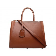 Borsa tote in pelle di vitello Fendi 2jours marrone