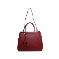 Borsa tote Fendi 2jours in pelle di vitello bordeaux