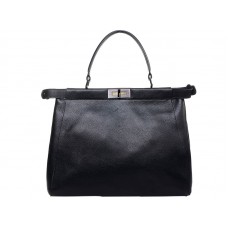 Borsa Fendi Peekaboo in pelle di vitello nera