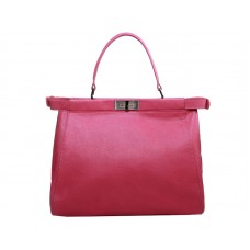 Borsa Fendi Peekaboo in pelle di vitello rosa shocking