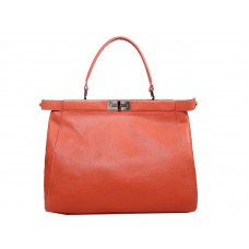 Borsa Fendi Peekaboo in pelle di vitello arancione