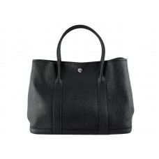 Borsa tote Hermes Garden Party Togo in pelle nera
