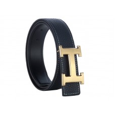 Cintura Hermes Togo in pelle con fibbia H dorata nera