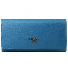 Portafoglio Prada in pelle Saffiano blu
