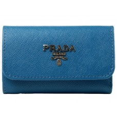 Portachiavi Prada Saffiano 6 blu