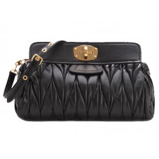 Miu Miu Matelasse Oversized Convertible Clutch Nero