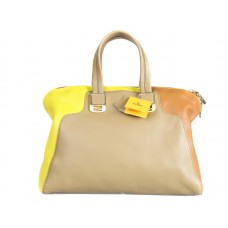 Primavera Estate 2012 Fendi Tricolor Chameleon Convertible Tote Beige/Giallo/Arancione