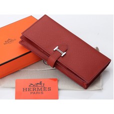 Hermes Epsom Original Calfskin Bearn Japonaise Bi-Fold Marrone