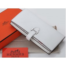 Portafoglio bi-fold Hermes Epsom Original Calfskin Bearn Japonaise bianco