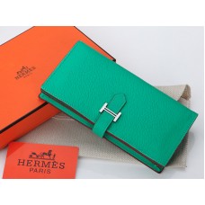 Portafoglio bi-fold Hermes Dogon Togo Original in pelle di vitello Bearn Japonaise, verde