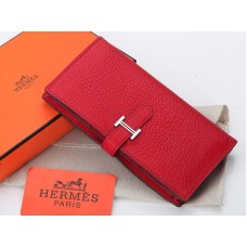 Portafoglio bi-fold Hermes Dogon Togo Original in pelle di vitello Bearn Japonaise rosso