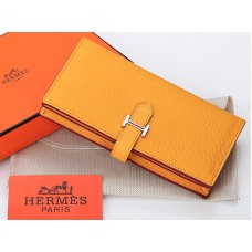 Portafoglio bi-fold Hermes Dogon Togo Original in pelle di vitello Bearn Japonaise, giallo