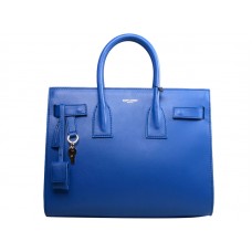 Borsa Yves Saint Laurent Sac Du Jour in pelle originale, blu elettrico