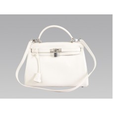 Hermes Kelly 32cm Togo Leather Clemence Bianco
