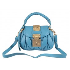 Borsa a tracolla piccola Miu Miu blu