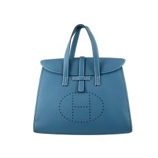 Borsa Hermes 08c Flap blu