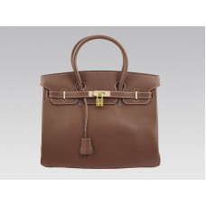 Hermes Birkin 35cm Clemence Barenia con hardware dorato