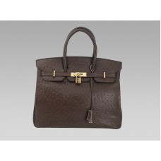 Hermes Birkin 35 cm struzzo cioccolato