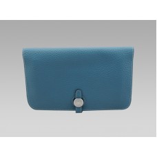 Portafoglio Hermes Dogon Togo in pelle blu